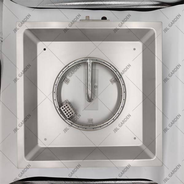 Silver Stainless Steel Square Fire Pit Burner Pre Rusted