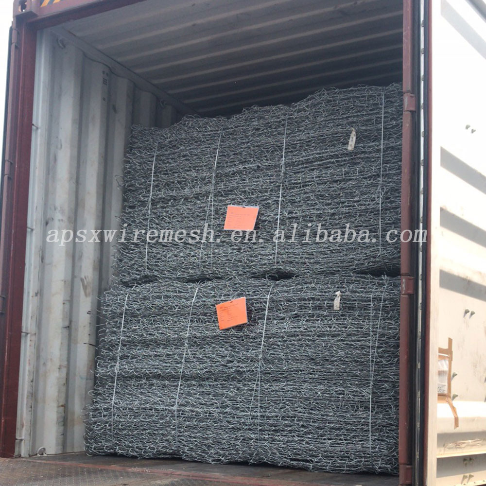 Черный высокий размер сетки 60mm x 80mm тюфяка Gabion прочности на растяжение 100mm x 120mm