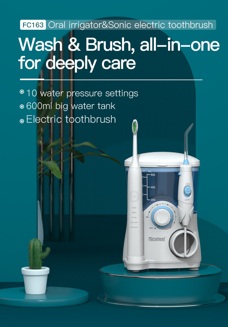 Комбинированные зубы Flosser воды Countertop электрической зубной щетки IPX4 забеливая 600ml