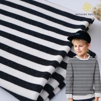 Breathable Cotton French Terry Fabric 40S 170cm Stripe Knitted Material