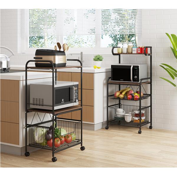 Household Kitchen Living Room Floor Rack Removable Three-Story Rectangular Storage Rack