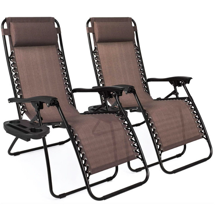 None Logo Outdoor Beach Patio Garden Camping Hiking Portable Folding Steel Recliner Chaise Lounge Chair
