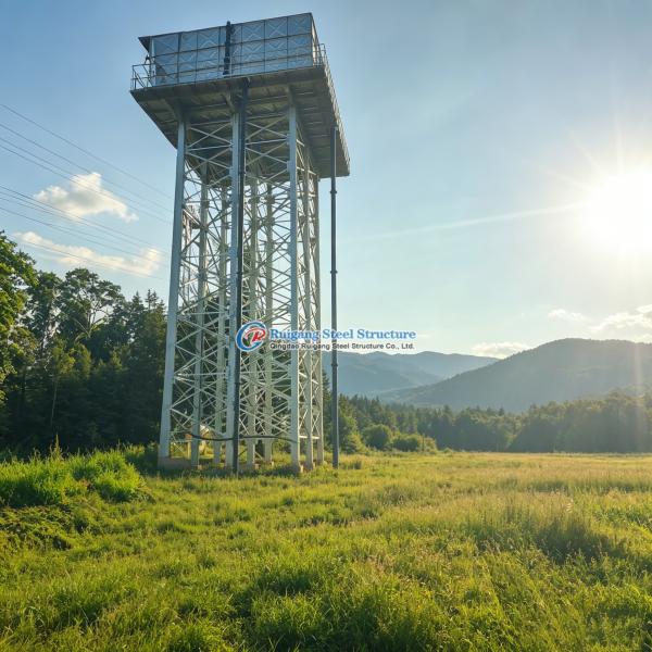 Hot Dip Galvanized Steel Frame Structure Rain Water tank Stand Tower For Africa Prefabricated Metal Building