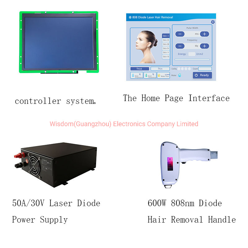 сертификат RoHS ISO9001 компонентов удаления волос 600W 808nm