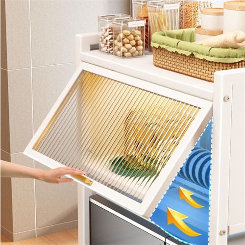 sturdy  Telescopic Microwave Over Shelf For Bowl And Plate Cabinet With Door