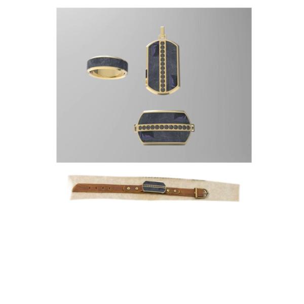 Men's Triangle Ring And Pendants Set Chain Carbon Fiber Jewelry With Mould Making Service