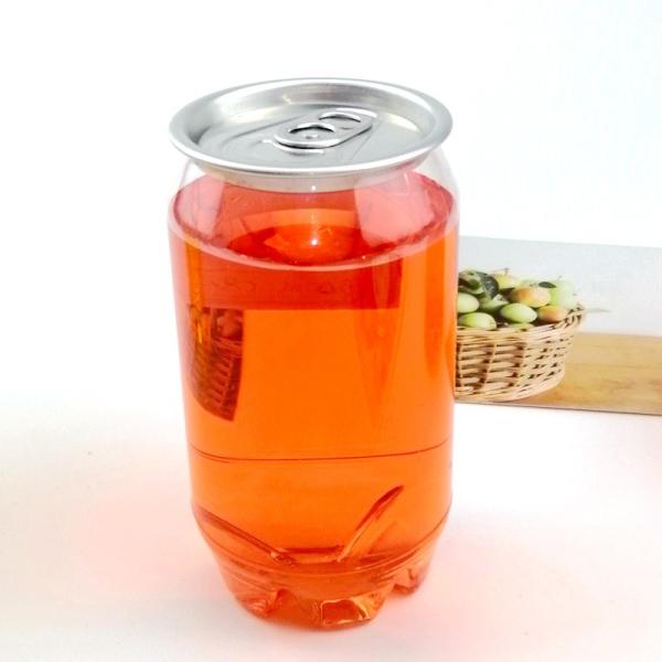 300ml 10oz PET Clear Soda Juice Plastic Beverage Jar With Silver Aluminum Lid