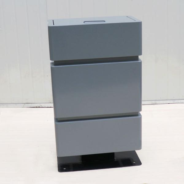 Gray Square SGS Certificate 850mm Steel Outdoor Trash Can