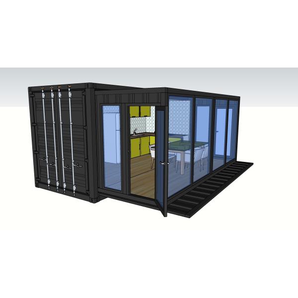 Дом одиночного Prefab двухместного номера 20ft расширяемый модульный