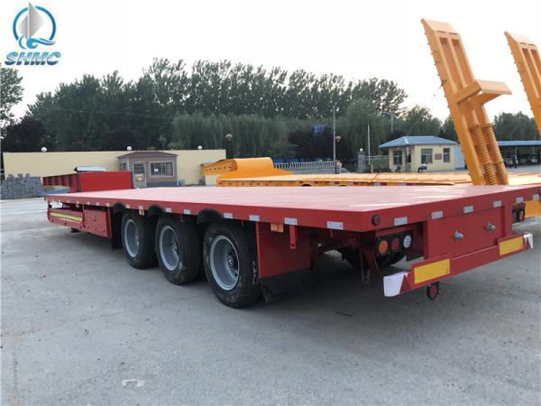 Hydraulic Flatbed International Semi Truck Trailer 80 Tons 17m Strong Loading Construction Machines