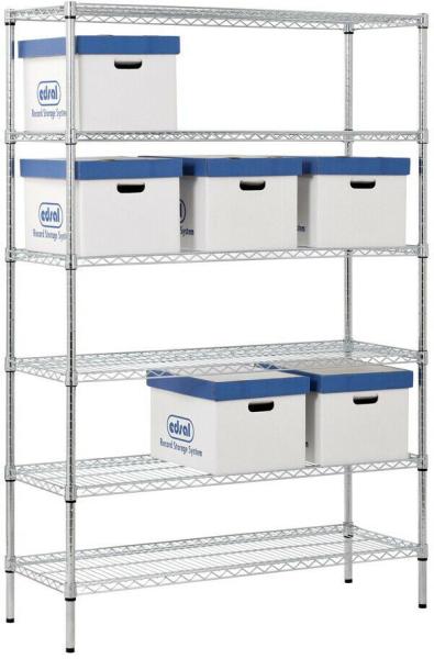 160CM 500kgs Black And Chrome Storage Wire Shelves 24 X 12 Shelving Unit Odm