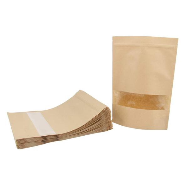 Packaging Paper Bag Food Biodegradable Candy Beef Bags Low Cost Paper Stand Up Pouch With Zipper