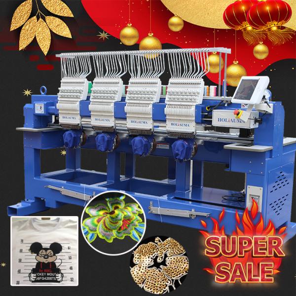 Better than tajima embroidery machine price holiauma 15 needles 4 heads computerized embroidery machine for cap t-shirt