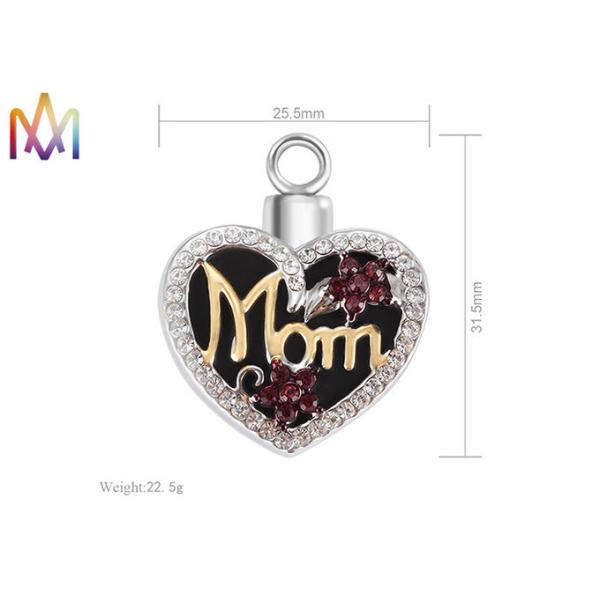 Выгравированное отполированное медное ожерелье урны сердца для зол