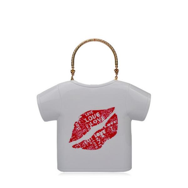 New Acrylic female garment bag handbag solid color lip question mark