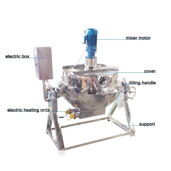 300L Stainless Steel Steam Jacketed Kettle For Food Processing