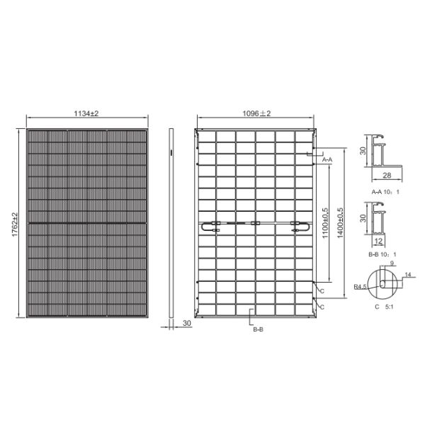 Discount Price  410w 430w 450w Solar Panel TW Solar Panel Full-black Bifacial TWMNH 48HC430-450W N-type Half-cell Solar Panels