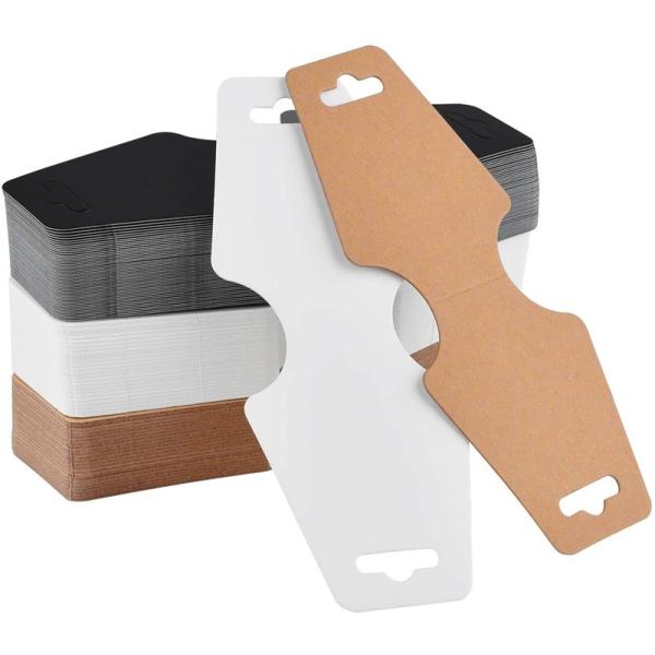 Custom Folded FSC White Kraft Paper Card Hot Gold Foil Paper Jewelry Necklace Card