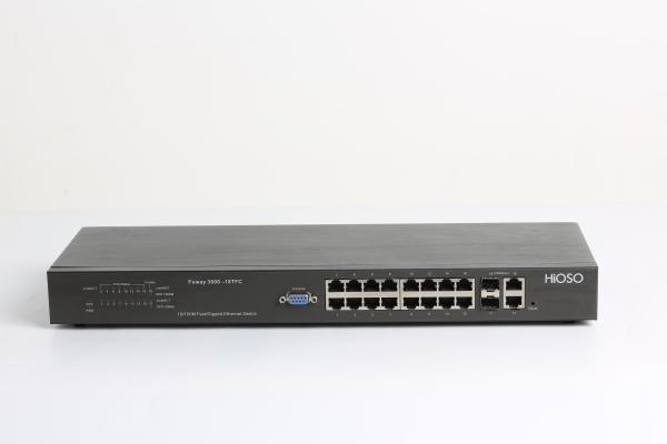 HiOSO 16 10/100M RJ45 Ports 2 GE Combo Uplink Ports Ethernet Access Switch 18 Ports
