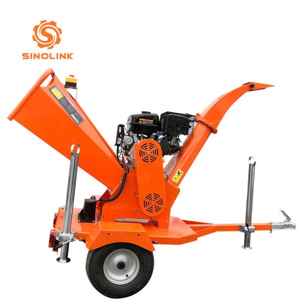420cc Forest Wood Chipper On Trailer Petrol Engine 15hp 8-9cbm H
