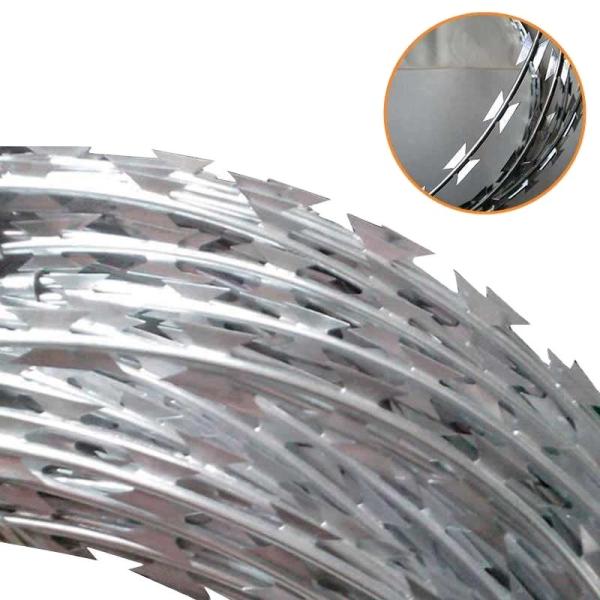 Low Price Anti-rust China Anping Manufacture Elector Galvanized Concertina Razor Wire  For Protecting Mesh