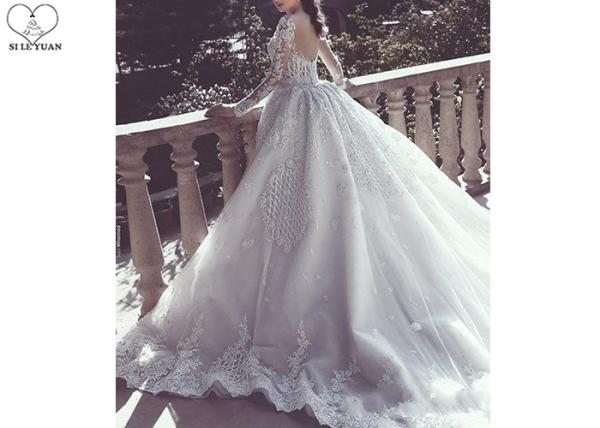 Outside Mermaid Ballgown Bridal Gowns Beading 2 In 1 Long Train Lace