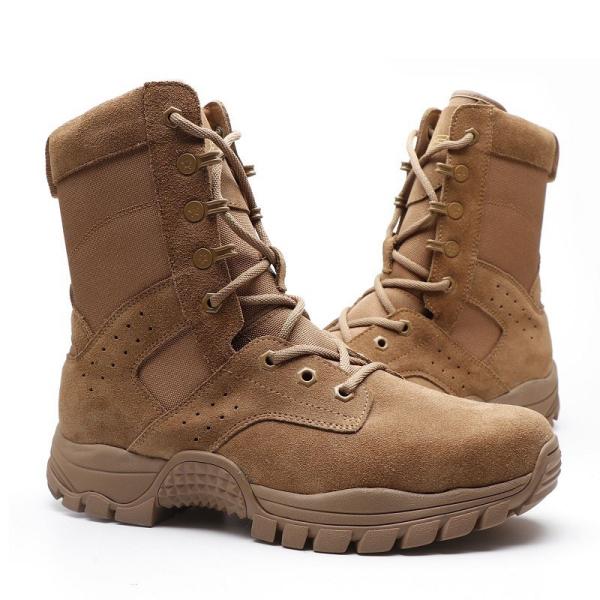 3515 Military Leather Boots Brown EVA Insole Tactical Boots With Zipper