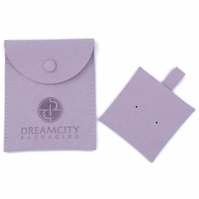 Microfibra Tecido de camarão Envelope Bolsas de jóias Armazenamento a granel Logotipo personalizado Botão de fechamento Bolsa