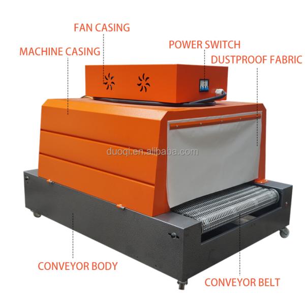 Máquina de embalagem de película de plástico E-CVT com transportador de rede de ferro