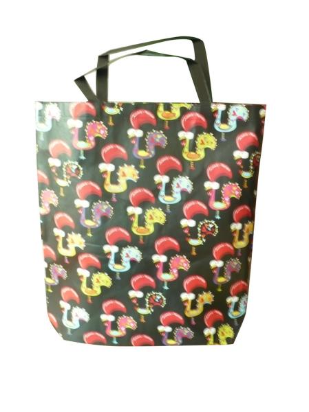 Supermarket colorful green recyclable PP woven shopping bags