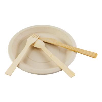 Cutelaria de madeira descartável 100% de bambu de superfície lisa 100pcs 300pcs