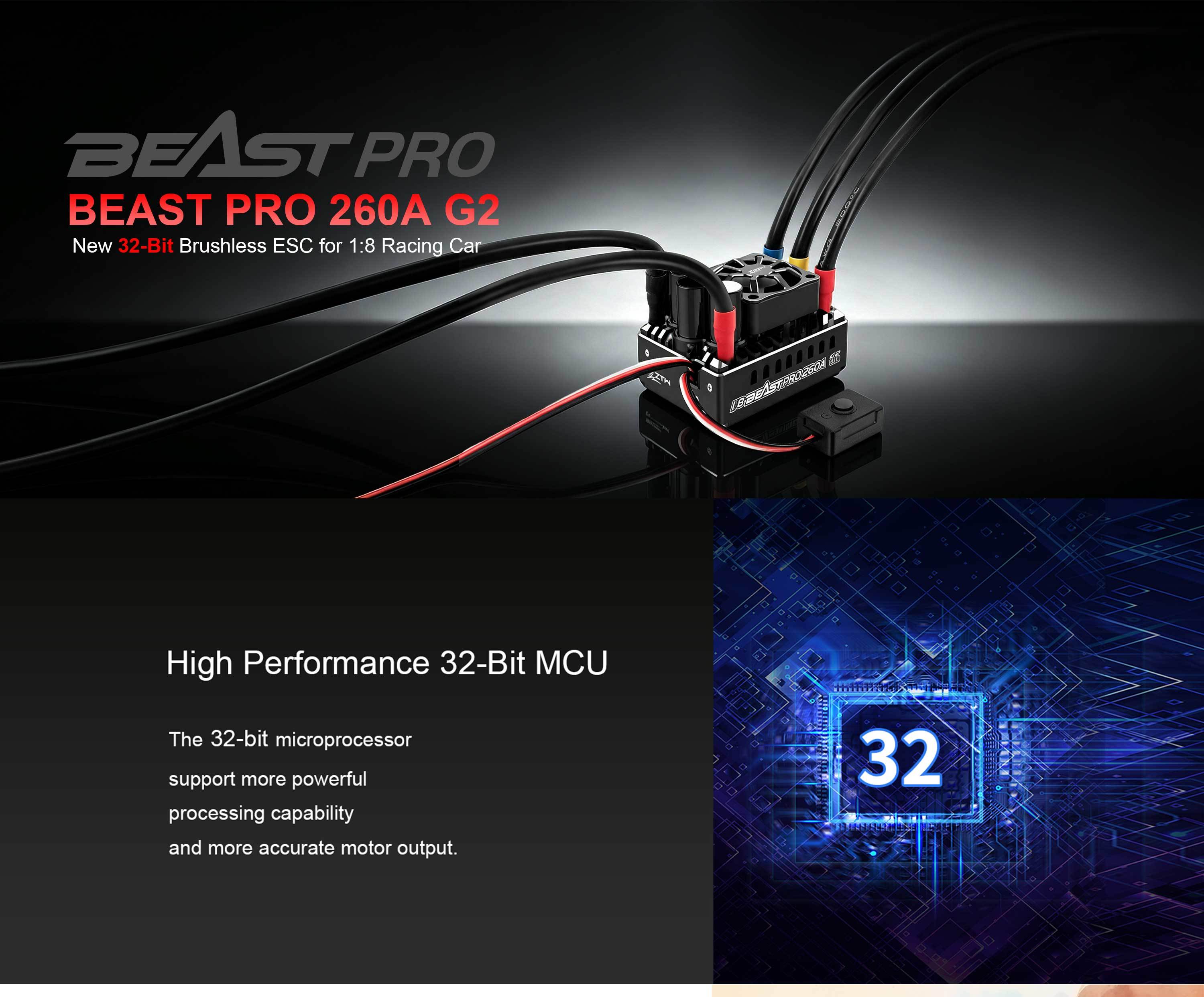 260A ZTW Beast PRO G2 BLE 32 Bit Sensored ESC 2S-4S Flagship