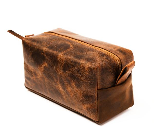 New Handmade Leather Dopp Kit Bag Man Cosmetic Bag Genuine Leather Toiletry Kit Custom Gift Leather Toiletry Bag