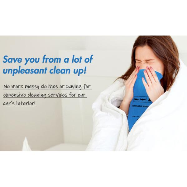 Emesis Bag, Disposable Vomit Bags, Aircraft & Car Sickness Bag, Nausea Bags For Travel Motion Sickness (Blue)