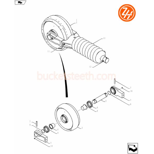 LC54D00018F1 SK350-8 Excavator Track Adjuster Kobelco Excavator Parts