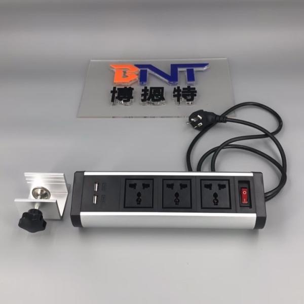 clamp on office desk furniture power outlet with usb port