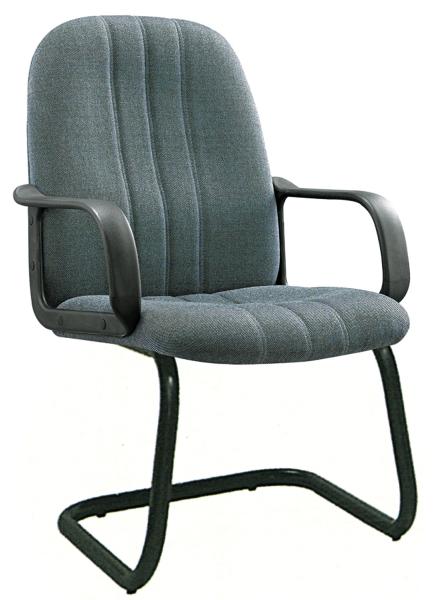 Metal Frame Office Waiting Room Chairs , Cloth Computer Chair Non Wheeled