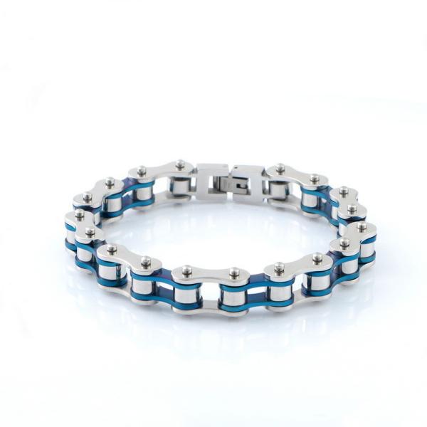 Bicycle chain type men's stainless steel bracelet