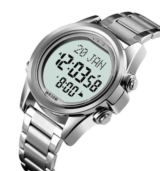 azan watch 1667 Qibla Relojes multi-function multi-mode hunted watch online Muslim Clock Digital Luxury Men Wrist Watche