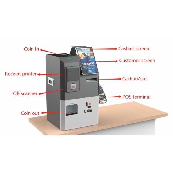 Automatic Cash Coin Credit Card POS Terminal Payment Handling Self Check Out Machine