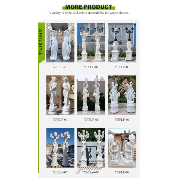 Life Size Decor Life Size Carved Woman Figure Sculpture Lamp Indoor Lighting Marble Statues