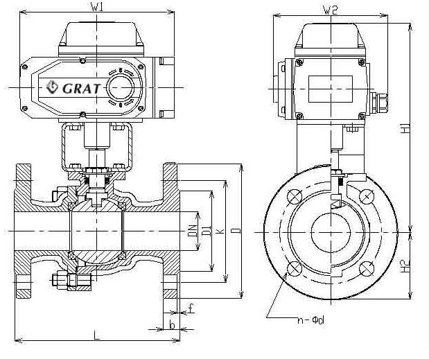 DN100 PN64 Нержавеющая сталь SS316 Фланцевый соединительный шаровой клапан с приводом