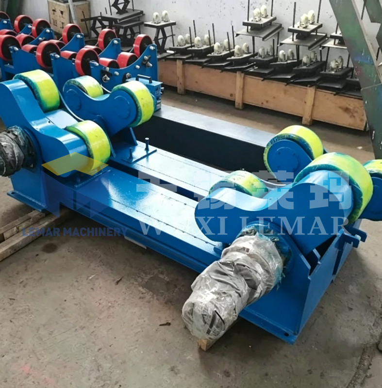 40 Ton Self‑Aligning Welding Rotator Wind Power Tower Section Girth Welding Machine