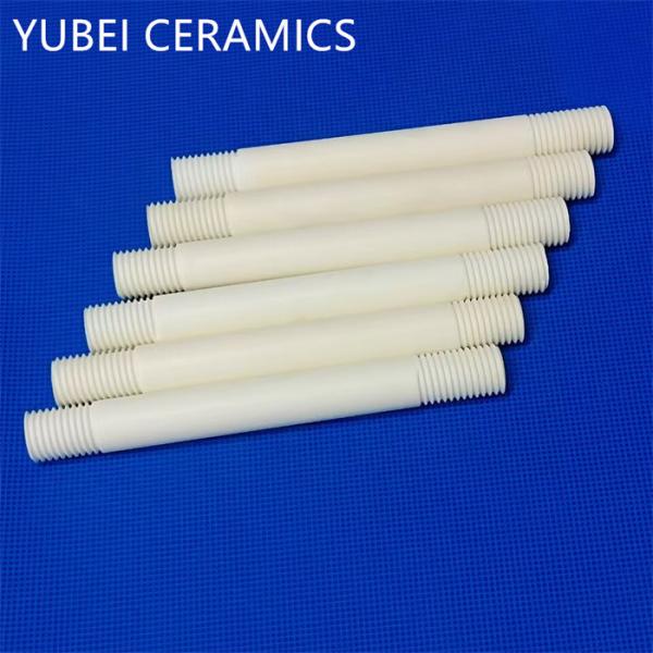 Insulating Alumina Ceramic Tubes Low Corrosion 99% Al2O3 Ceramic Threaded Rod
