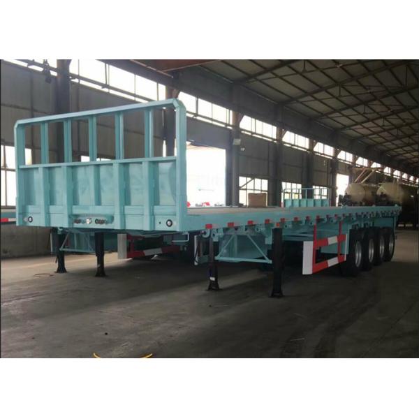 3 Axle Flatbed Semi Trailer 40ft Double Tires / Single Tires Container Trailer
