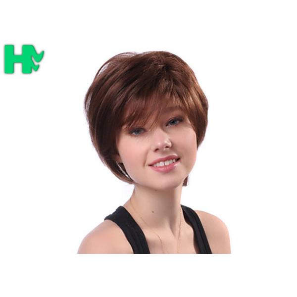 Straight Refreshing Style Wavy Synthetic Hair Wig For Women Dark Brown