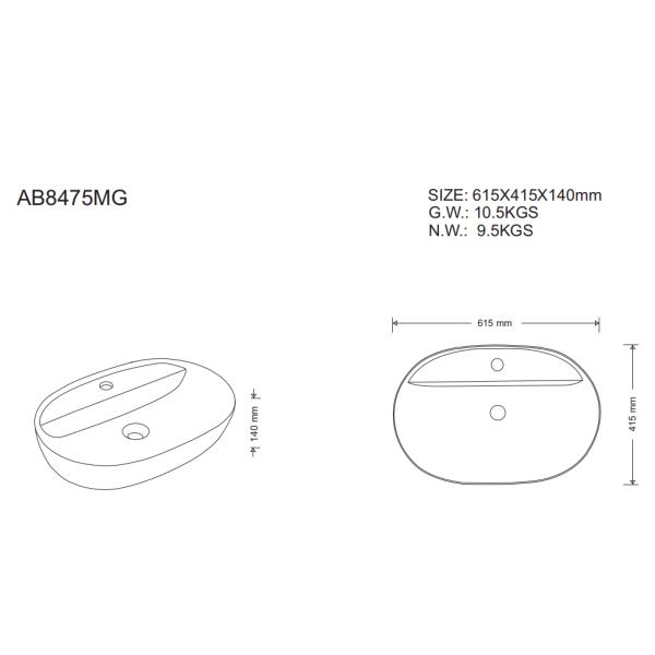 Sanitary Ware AB8475 Bathroom Ceramic Wash Hand Basin  Matt Grey Popular Colorful Sinks