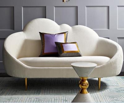 New design upholstery event sofa high quality shape back sofa with vevlet fabric stainless steel legs sofa