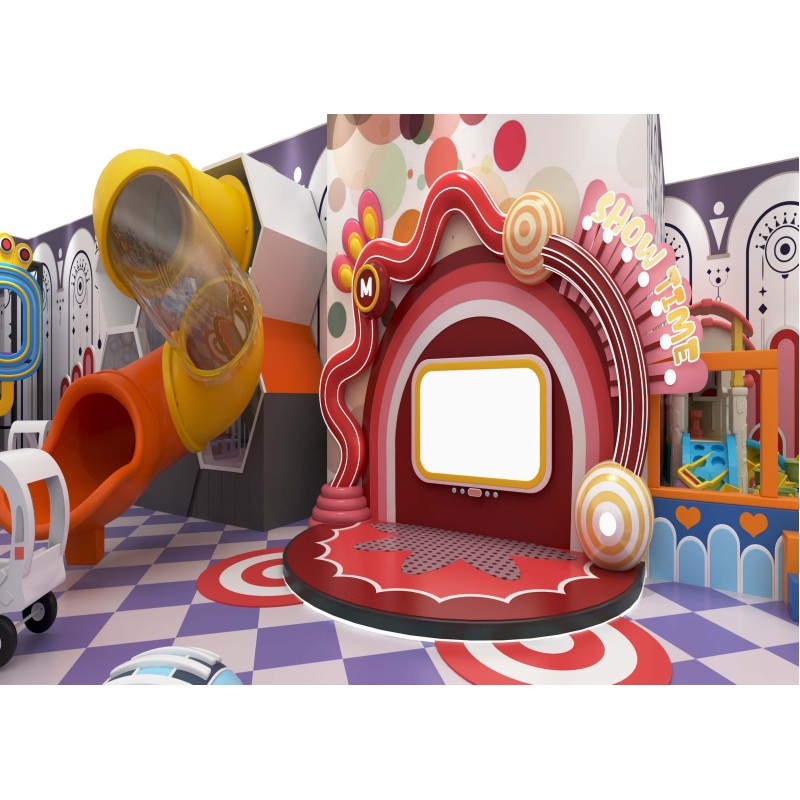 Macaron Custom All In One Indoor Family Entertainment Center Soft Play Playground