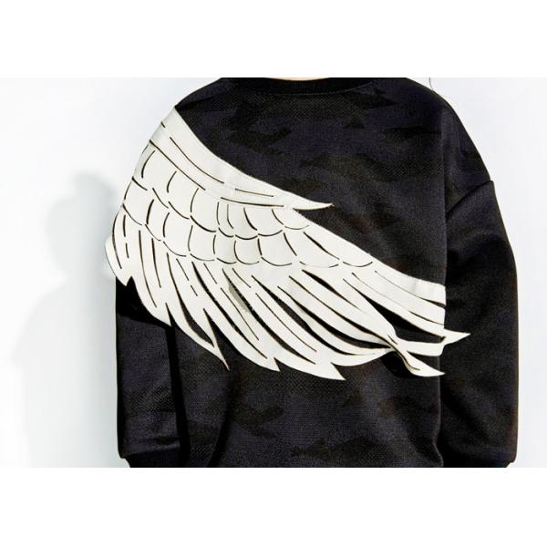Fashion Scuba Kids Girls Clothes Girls Pullover Sweater With PU Wing Print